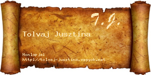 Tolvaj Jusztina névjegykártya